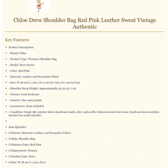 Chloe Red and Pink Crossbody Bag - Picture 11 of 11